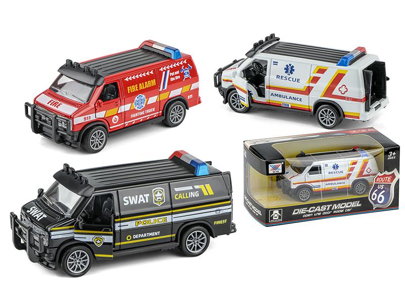 1:32 GMC Pull Back Alloy Model Car(3 Side Doors Open)(1PS)