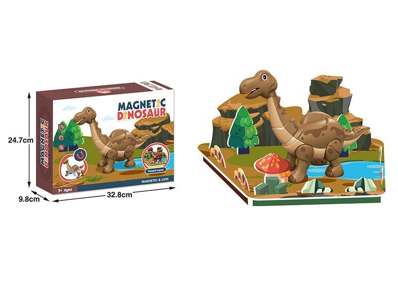 Magnetism Assembly Dinosaur(Apatosaurus With Scenes)