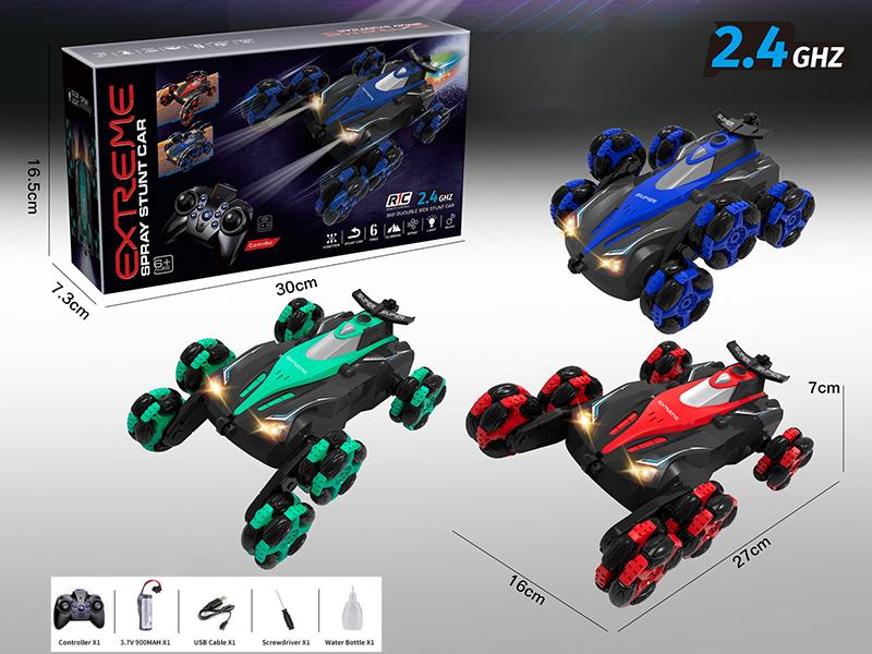 2.4G Remote Control 6-Wheel Spray Drift Stunt Car With Light/Music/Spray