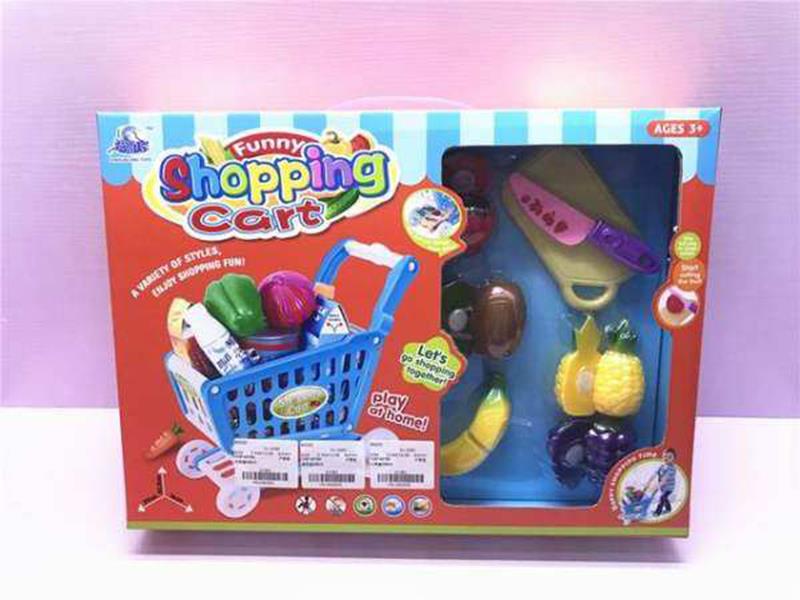 Shopping Cart + Cutting Fruits Set