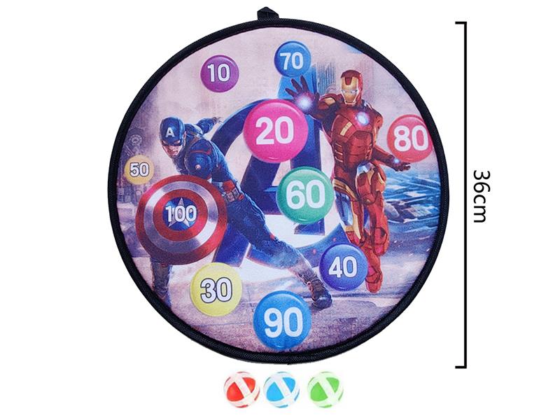 36CM Captain America Iron Man Velcro Dartboard(3 Sticky balls)