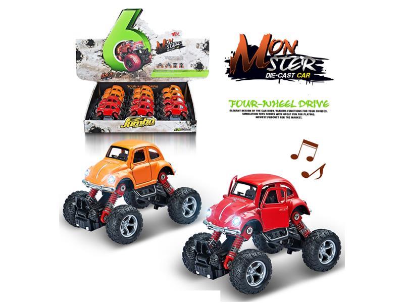 12PCS 1:36 Q Version Alloy Return Force Simulation Climbing Wheel