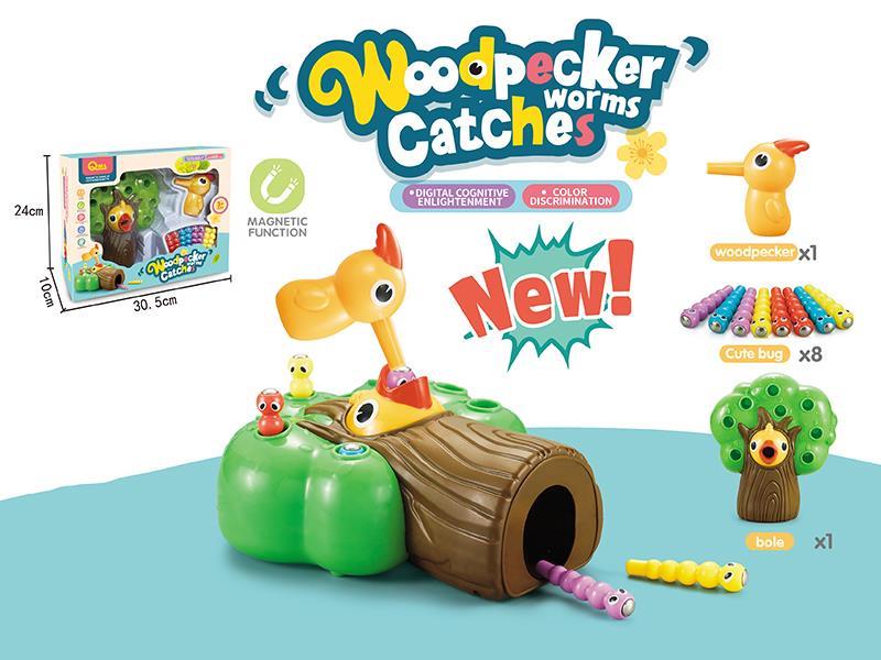 Woodpecker Catches Worms