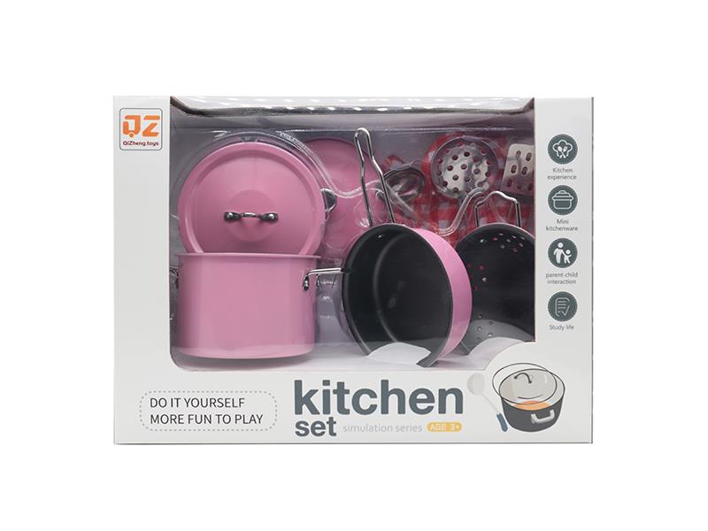 Pink Stainless Steel Tableware Toys With Glove