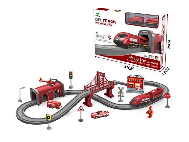 66PCS B/O Fire Rail Train