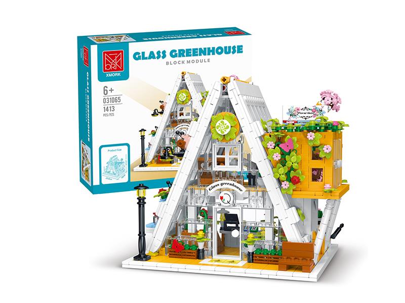 Glass Greenhouse(With Lights) Building Blocks 1413pcs