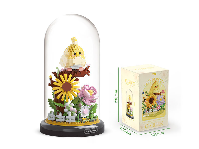 Bird's Garden Building Blocks(With Transparent Cover + Black Base)(958PCS)