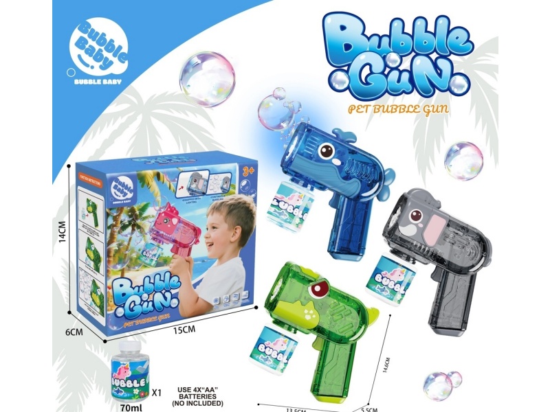 New Transparent Dinosaur Bubble Gun