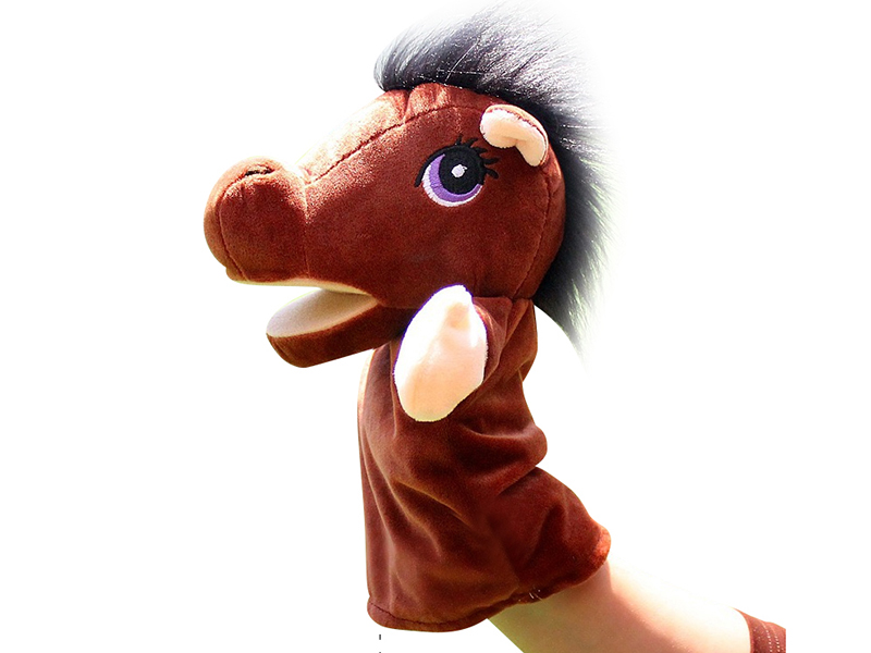 Horse Cartoon Animal Hand Puppet Plush Doll