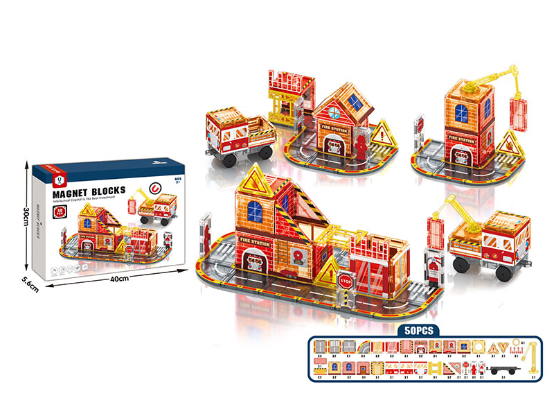 Fire Rescue Magnetic Building Blocks 50pcs