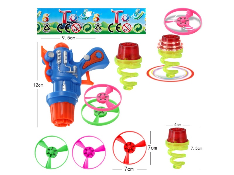 Top Gun Windup Top Toy With Light Plus Spin Combination