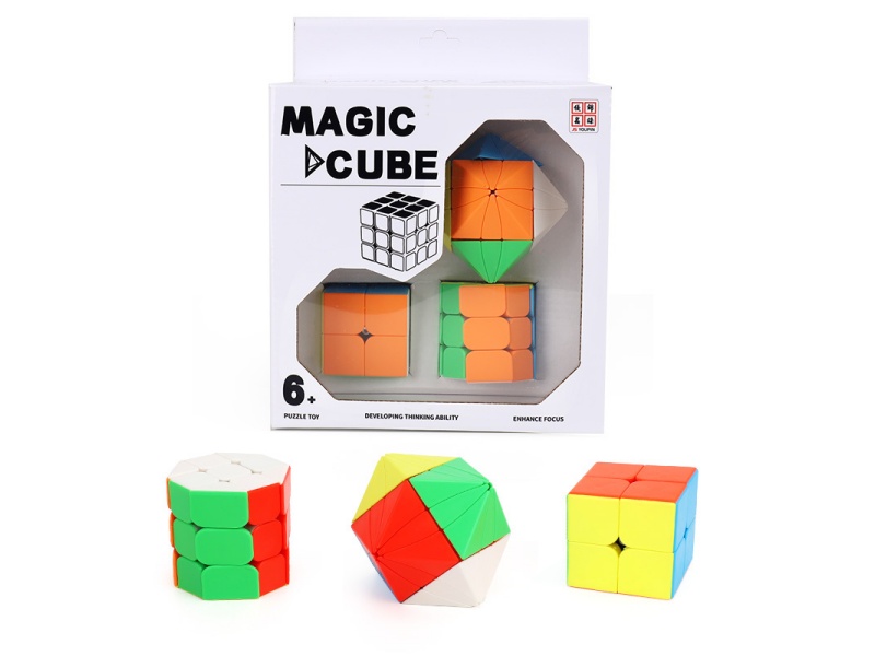 2X2 Rubik'S Cube + Hawk-Eye Rubik'S Cube + 2X2 Rubik'S Cube (All In Solid Colors)