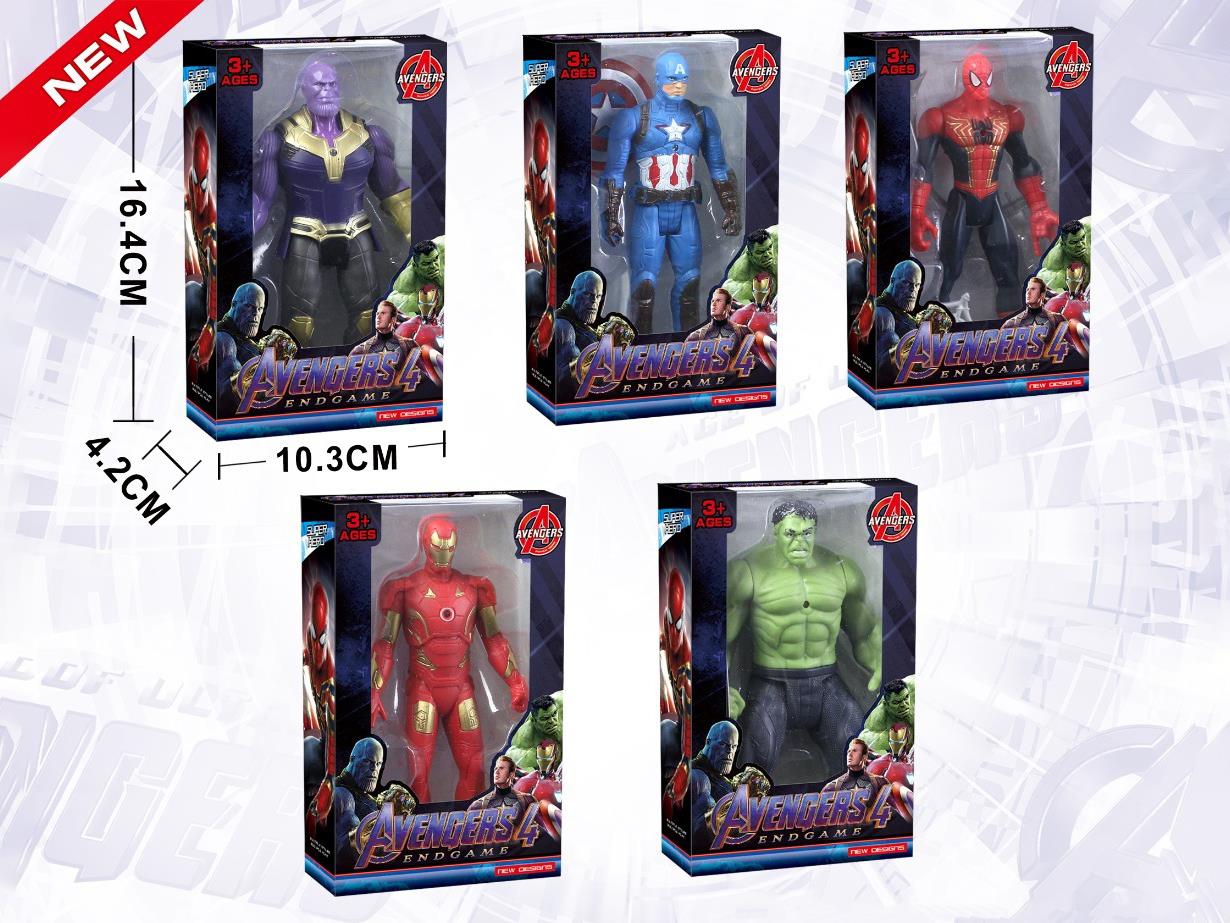 Thanos, Spider-Man, Captain America, Iron Man And The Hulk 15Cm Figures