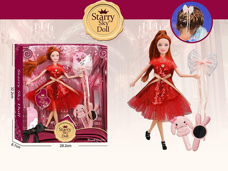 11.5 Inch 11-Joints Fashion Doll With Hair Clip, Comb, Mirror