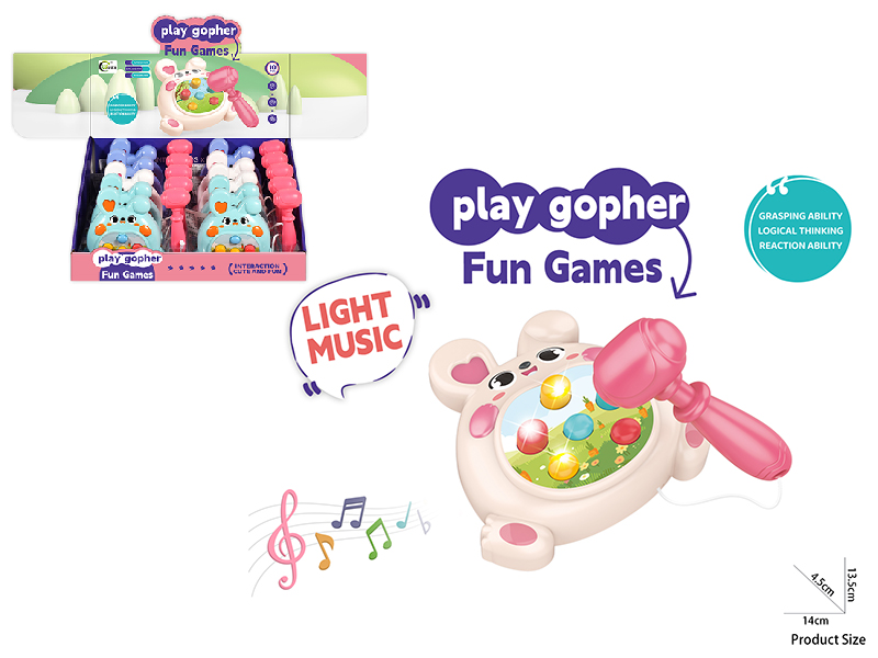 Whack-A-Mole With Light And Music/Rabbit 10pcs