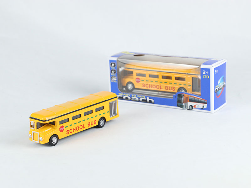 1:90 Pull Back Alloy London Single-Decker School Bus, Can Open The Door