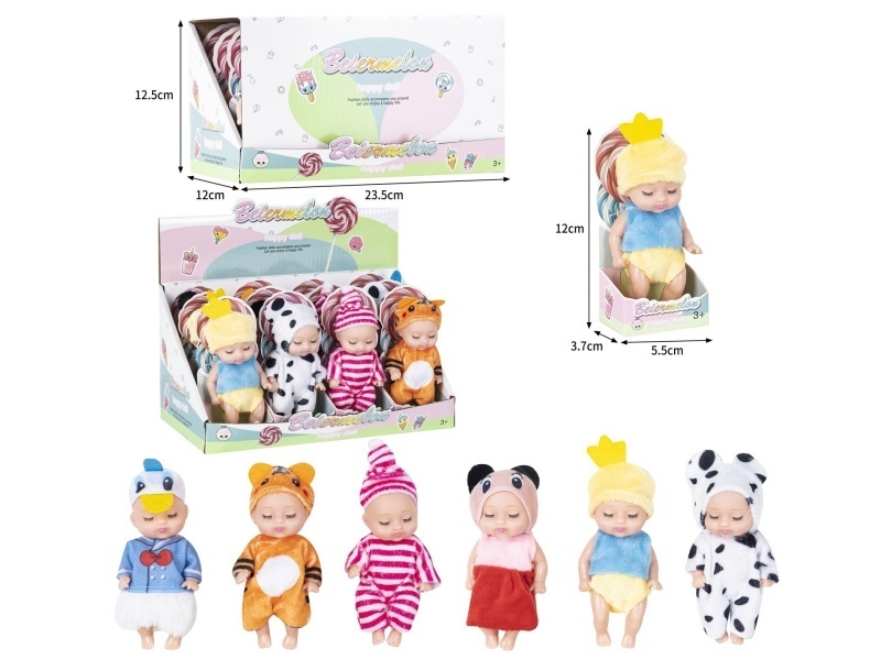 4-Inch Solid Sleeping Dolls (12-Piece Set)
