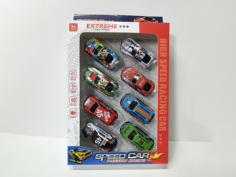 8pcs Pull Back Iron Cars