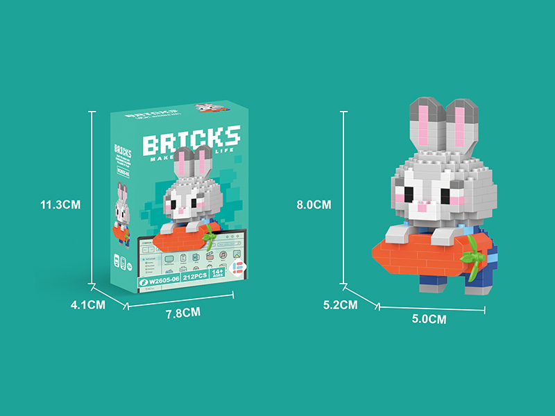 Computer Pendant Rabbit Building Blocks 212PCS
