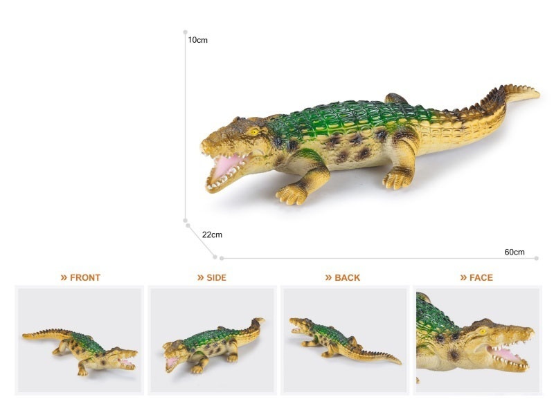 19-Inch Painted Thick-Fleshed, Cotton-Rich And Soft Rubber Crocodile (Green)