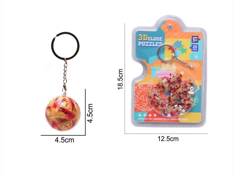 Volleyball 3D Spherical Stereoscopic Puzzle Keychain (25 Pieces)