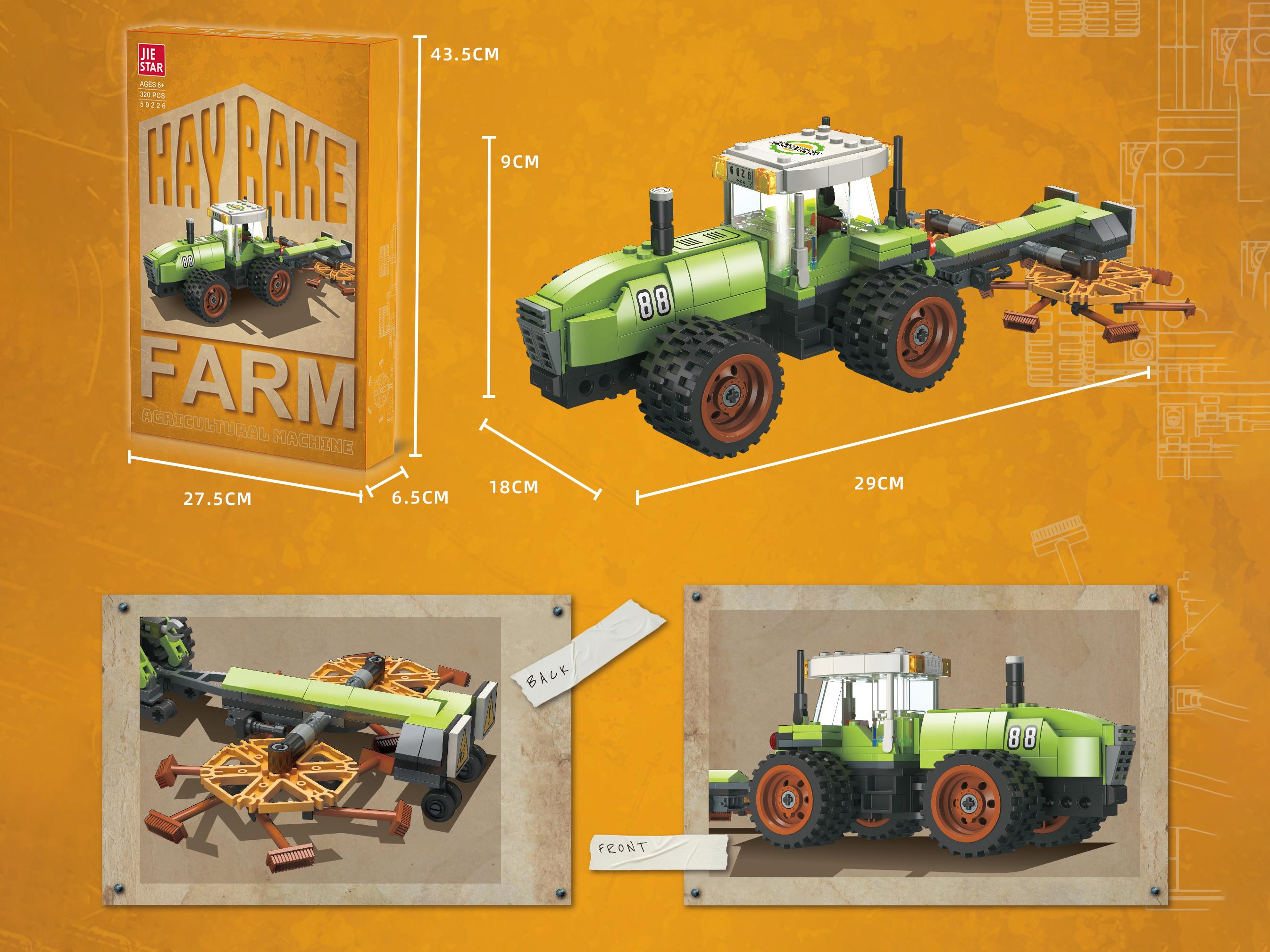 Building Blocks: Rotary Raking Machine, Chinese-English Universal Box, 320Pcs
