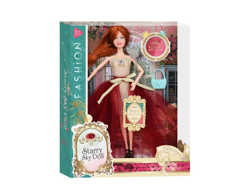 11.5-Inch 11-Joint Elegant And Fashionable Princess - 2 Pieces Of Hairpins - 1 Piece Of Magic Wand - Exquisite Plastic Bag