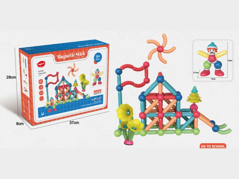 138Pcs Strong Magnetic Christmas Edition Magnetic Rods