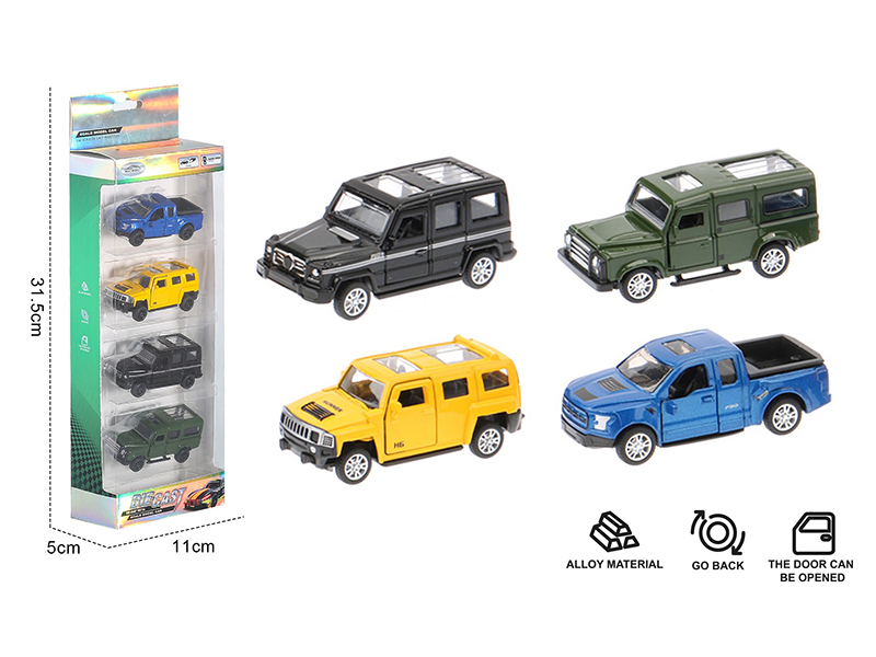 1:60 Pull Back Alloy Open Doors Off-Road Vehicle