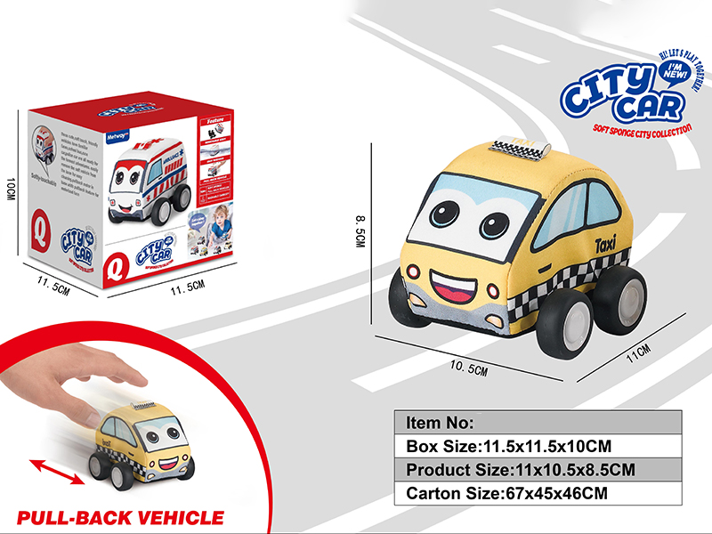 Pull Back Taxi Cloth Car