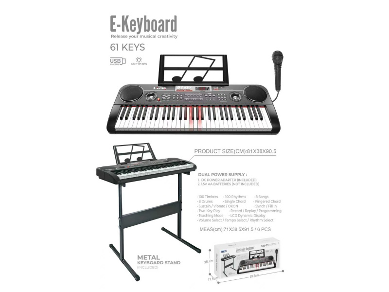 A 61-Key Electronic Organ With A Light Frame
