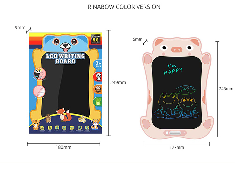 9" Cartoon Pig Color Screen LCD Electronic Writing Board
