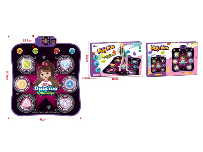 Children'S Bluetooth Light Music Dance Carpet (Dual Light Guidance Model)