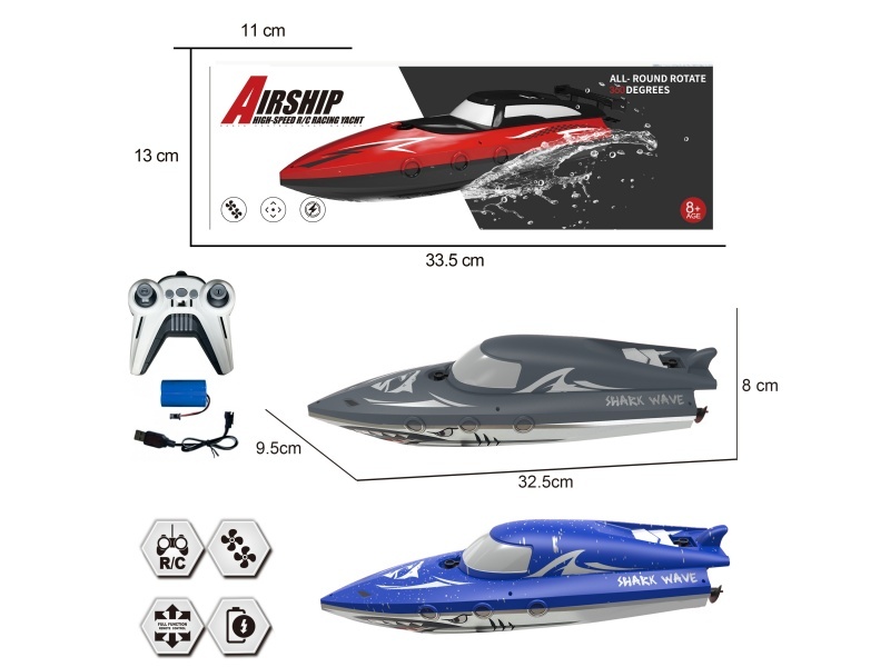 2.4G Twin-Paddle High-Speed Remote-Controlled Boat