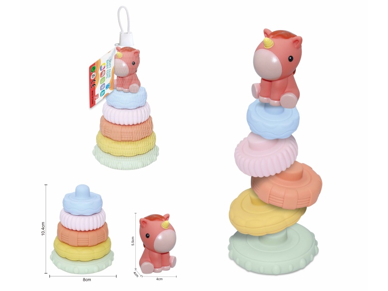 Soft Plastic Animal Stacking Toy(Unicorn) 6pcs