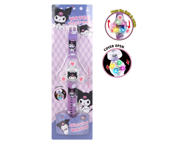 Three Head Kulomi Rotating Light Music Watch