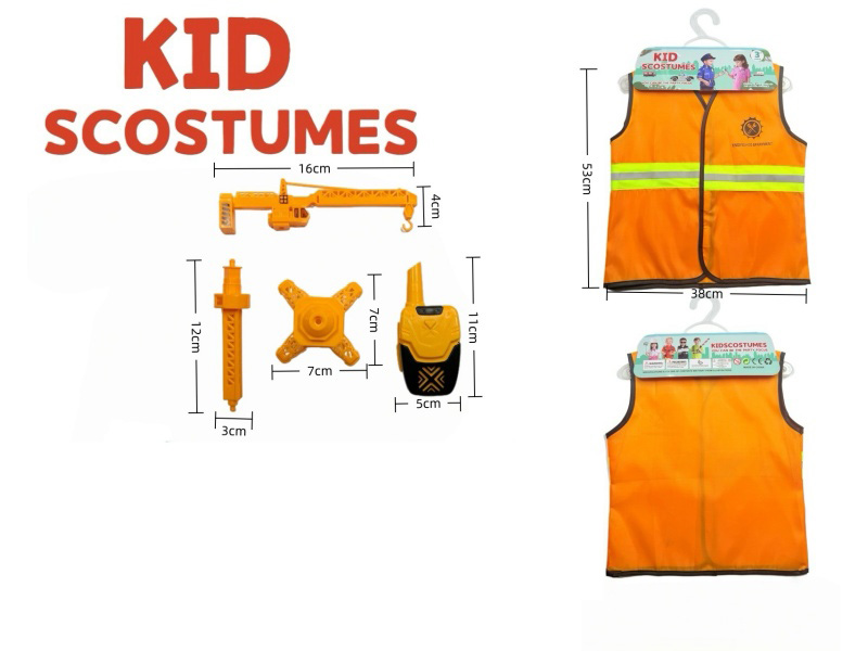 Diy Clothing Role-Playing Engineering Reflective Vest + 4-Piece Set (Thickened Style)