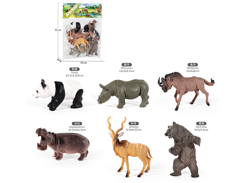 5" Wildlife Animal Model Set 6PCS