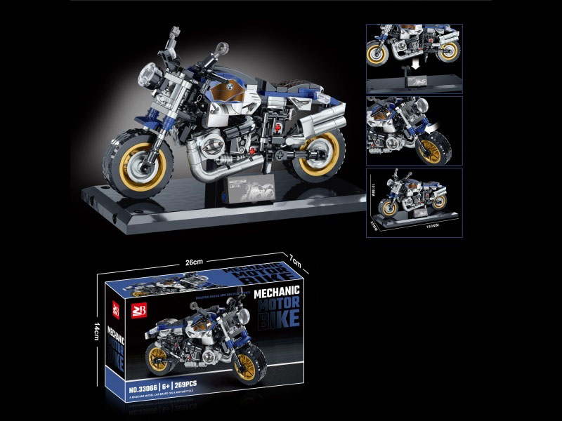 Building Blocks: 269 Pieces Motorcycle Series