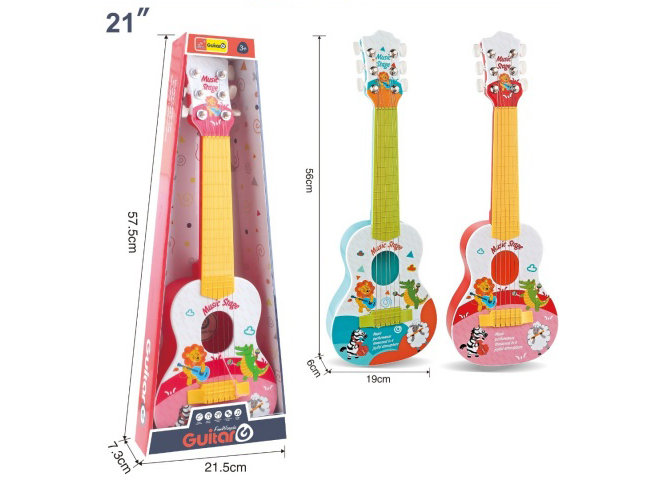 21-Inch 6-String Realistic Cartoon Guitar In Two Colors Mixed. Steel Wire