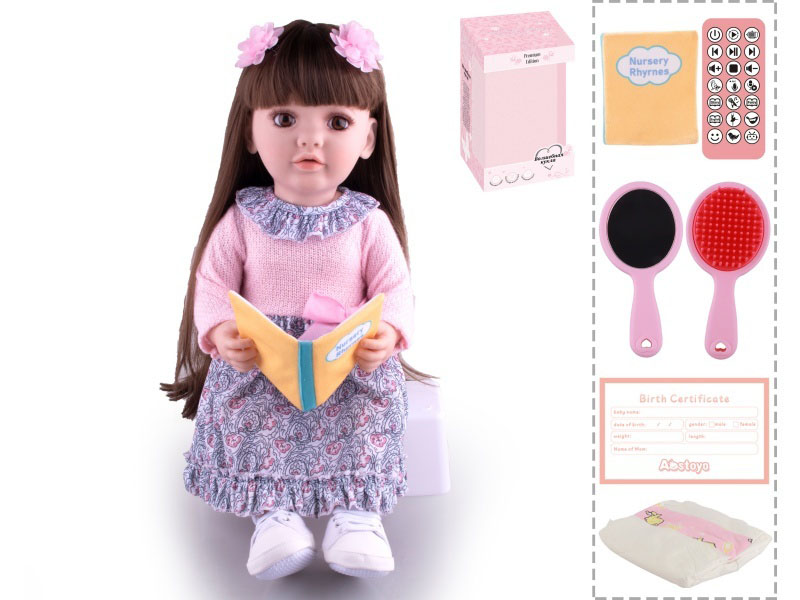 22-Inch Bionic Smart Rebirth Doll, Capable Of Bionic Shaking Of The Head, Raising Of The Hand, Mouth Movement To Speak, Intelligent Dialogue, Recording, Imitating The Tongue, Oral Skills, Dance Music