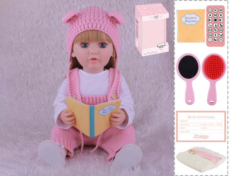 22-Inch Bionic Smart Rebirth Doll, Capable Of Bionic Shaking Of The Head, Raising Of The Hand, Mouth Movement To Speak, Intelligent Dialogue, Recording, Imitating The Tongue, Oral Skills, Dance Music