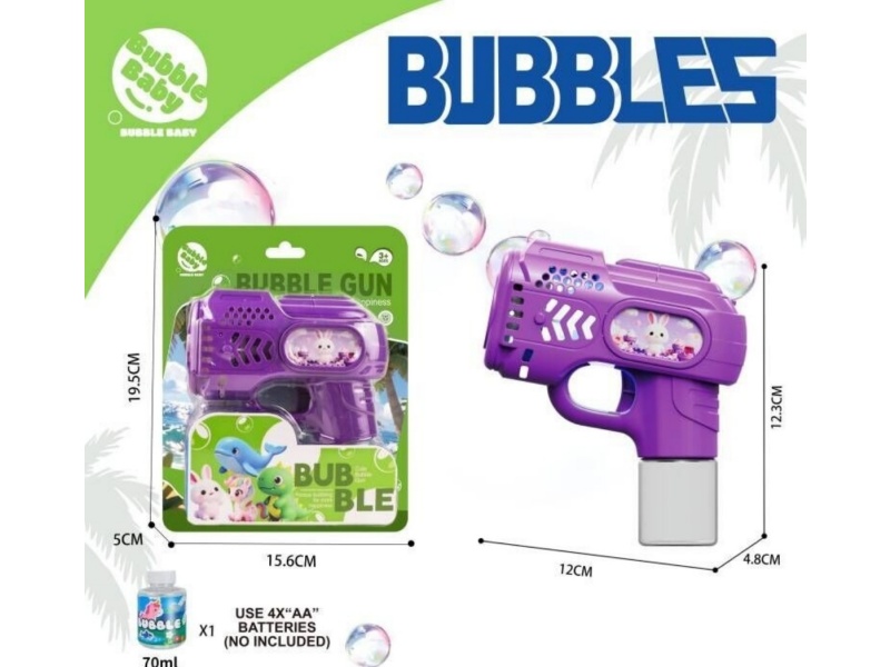 One-Piece Bubble Gun With Light