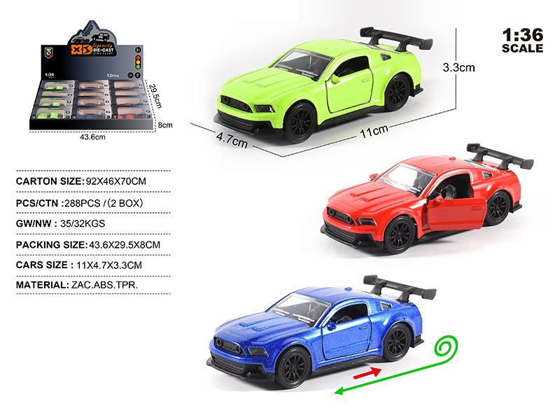 1:36 Die-Cast Zinc Alloy Mustang Car Model