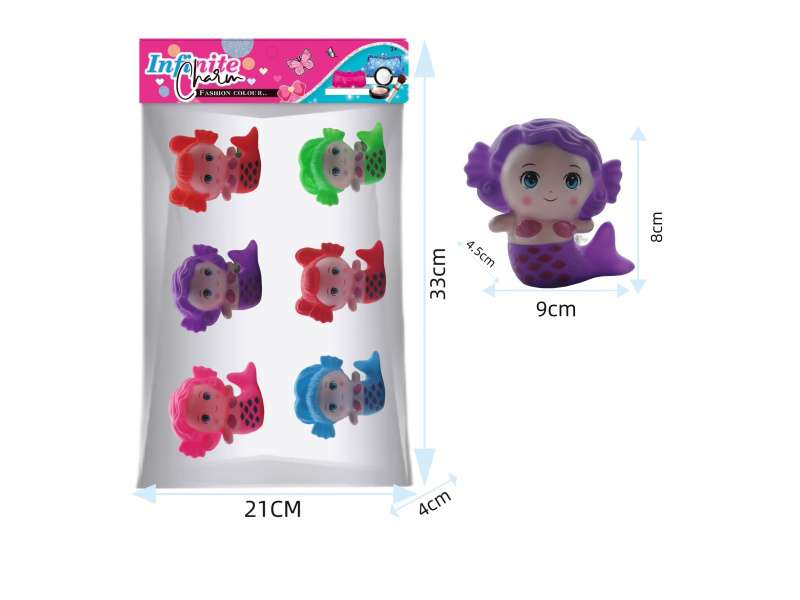6 4-Inch Cartoon Mermaid Dolls (With Bb Whistles)