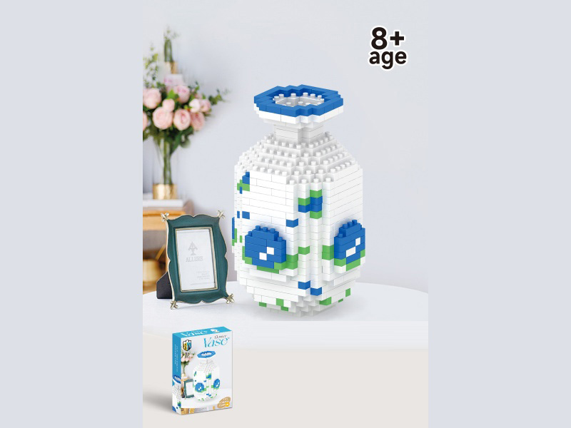 Blue And White Porcelain Fish-Tail Style Building Block Chinese Vase Series 403 Pieces