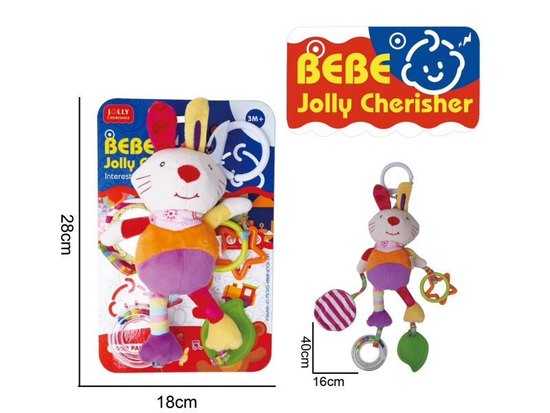 Baby Educational Plush Soothing Toy Rabbit Bed Hanging Toy Hanging Bed Wind Chime