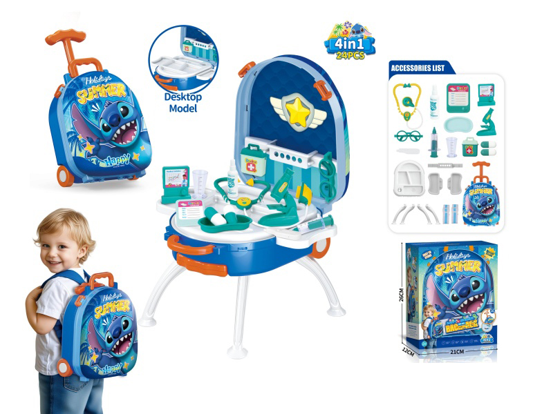 4-In-1 Handheld Trolley Alloy Backpack Set Star仔 Doctor