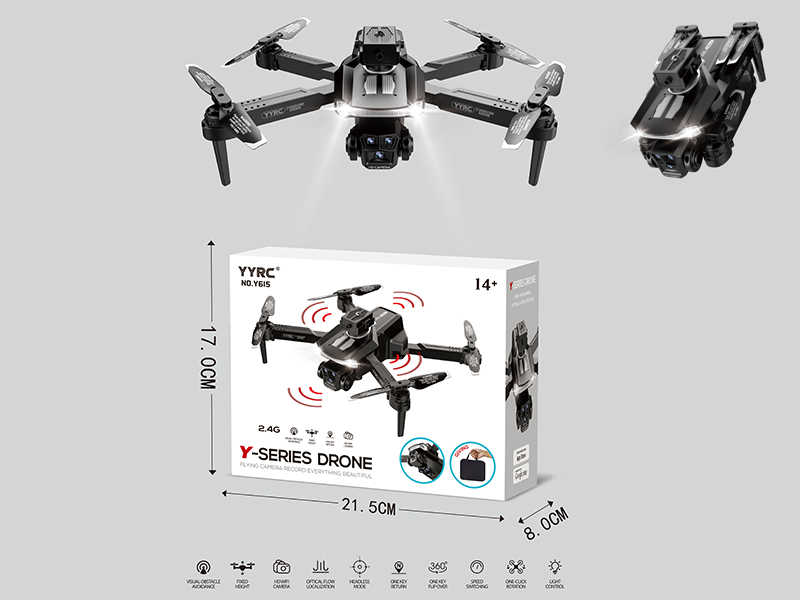 2.4G R/C Optical Flow Localization, Dual WiFi Cameras, Folding Aerial Photography Drone
