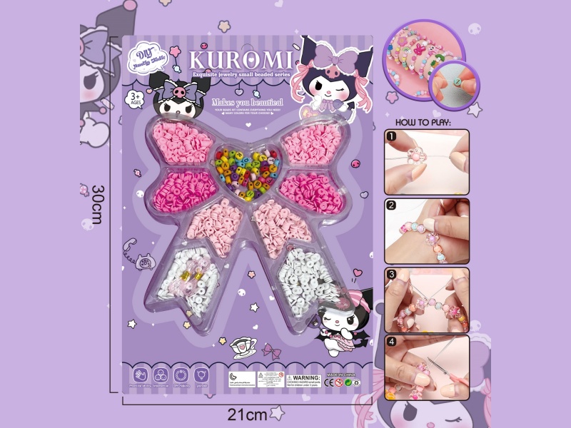 Kulomi Diy Beaded Jewelry Bow With Multiple Colored Beaded Ribbons And 2 Threads